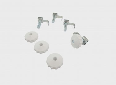 ŚRUBA UCHWYT BLASZKA + NAKRĘTKA MOCOWANIA BOCZKÓW WSK 125 175 B3 M21 KPL 4 SZT BIAŁE!