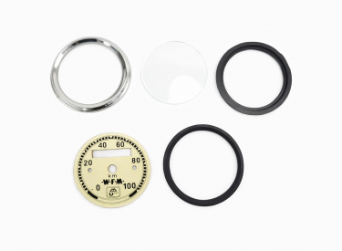 ZESTAW NAPRAWCZY LICZNIKA PRĘDKOŚCIOMIERZA WFM 100 KM/H (CYFERBLAT RAMKA SZKŁO USZCZELKA)